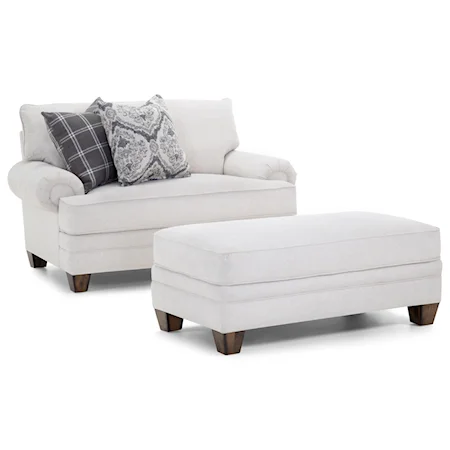 Transitional Chair and Ottoman Set